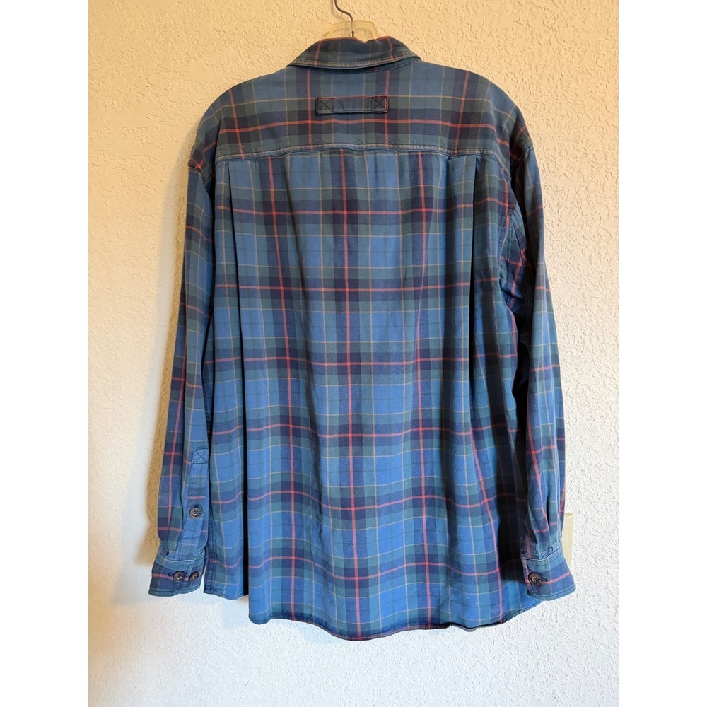 Duluth Trading Co Mens XL Blue Red Plaid Cotton Long Sleeve Button Down Shirt - Picture 8 of 8